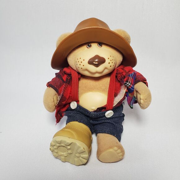 Furskin Teddy Bear Farrel Vintage 1980 Xavier Roberts Flocked Animal Figurine - Picture 4 of 6